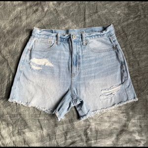 American Eagle distressed mom jean shorts